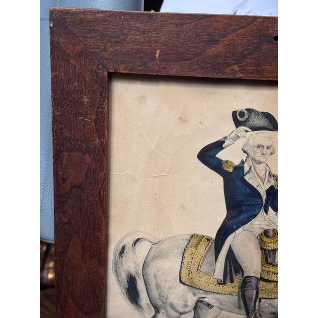 American Late 19th Century General George Washington Color Lithograph Nathaniel Currier, New York, N Y For Sale - Image 3 of 11