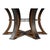 Wood Large Round Dining Table in Light Brown Oak With Iron Base For Sale - Image 7 of 11