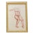 1950’s Original Sepia Abstract Female Nude Study Drawing Vintage Frame For Sale
