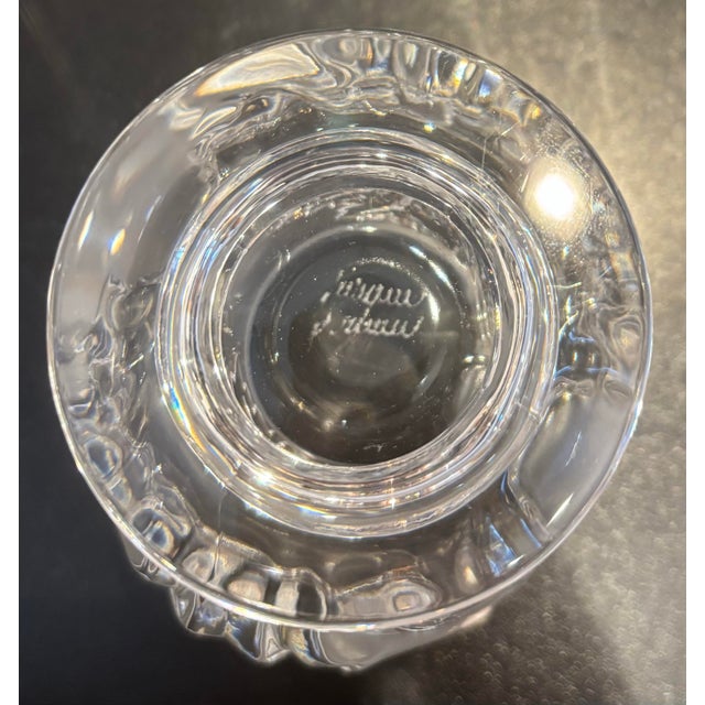 Glass 1950s Lalique “Saint-Cloud” Crystal Vase For Sale - Image 7 of 10