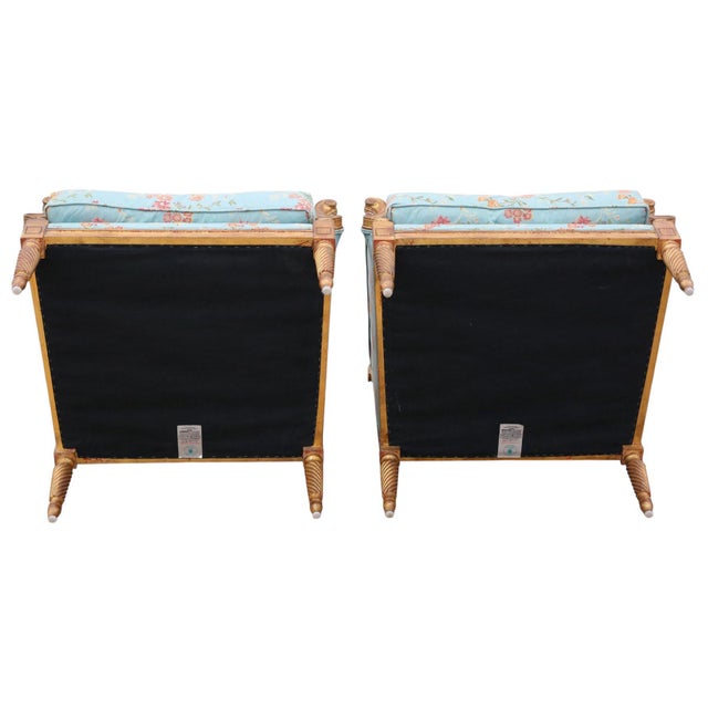 Antique Revival Gilt and Chinoiserie Armchairs by R. Griffiths LTD, 2003, Set of 2 For Sale - Image 10 of 12