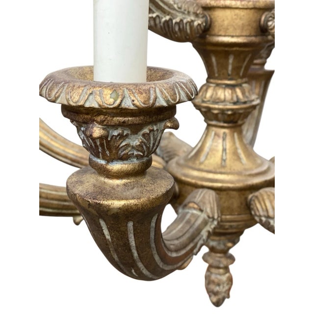 Traditional Vintage 12 Light Arm Large Traditional Classic Grand Carved Chandelier For Sale - Image 3 of 8