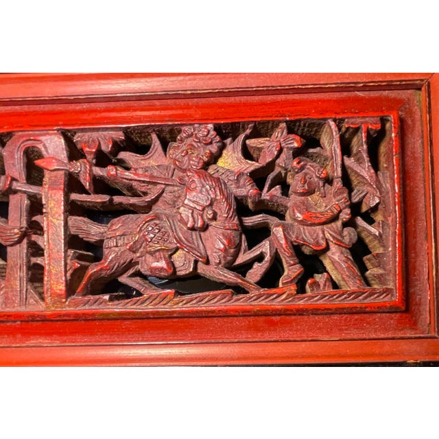 Wood Japanese Kamakura Bori Wood Panel Meiji Era For Sale - Image 7 of 9