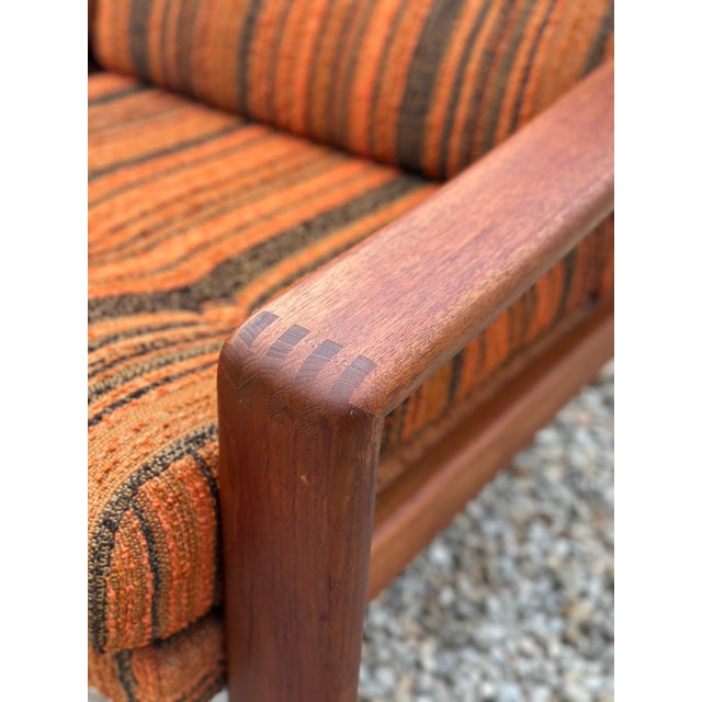 Vintage Scandinavian Living Room Set in Teak and Fabric, 1970s, Set of 2 For Sale - Image 4 of 12