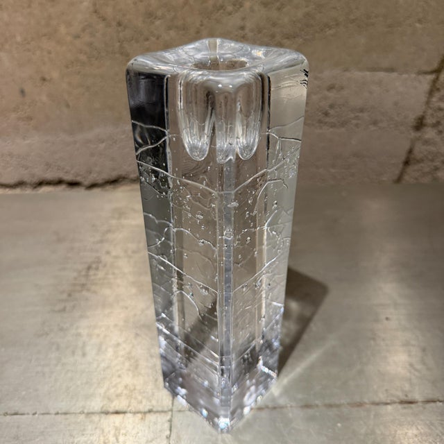 1970s Arkipelago Glass Icicle Candle Holder Timo Sarpaneva Iittala Finland For Sale - Image 12 of 12