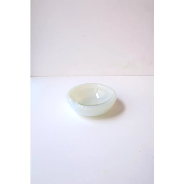 Archimede Seguso Italian Murano White Opaline Art Glass Bowl or Ashtray After Seguso, Mid-20th Century, Italy For Sale - Image 4 of 11