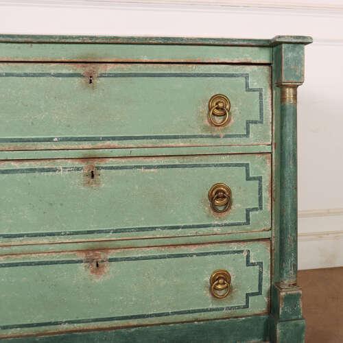 Wood Dutch Painted Empire Chest of Drawers For Sale - Image 7 of 13