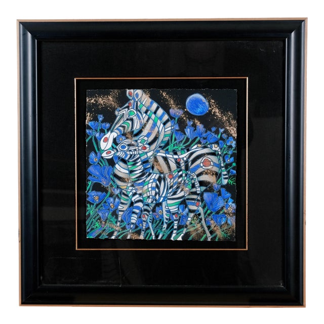 1992 Tiefeng Jiang "Caress" of the "Nature Suite" Artist Hand Signed & Numbered Limited Edition Hc 15/20 Framed Deckled Serigraph For Sale