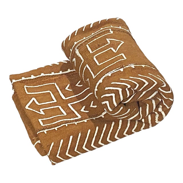 Malian Brown & White Mud Cloth Textile 62' H For Sale