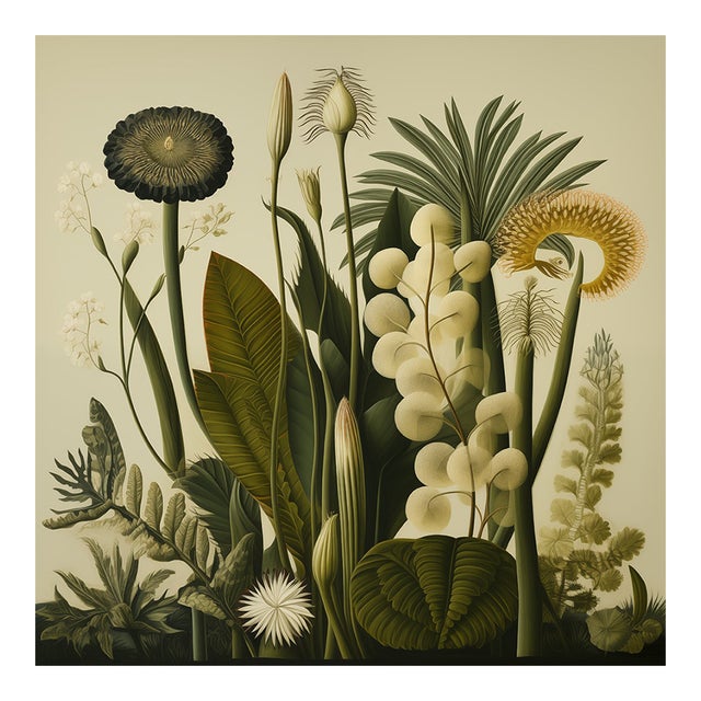 Dark Green Antique Botanical Garden Study No. 14 - Natural History Fine Art Print For Sale