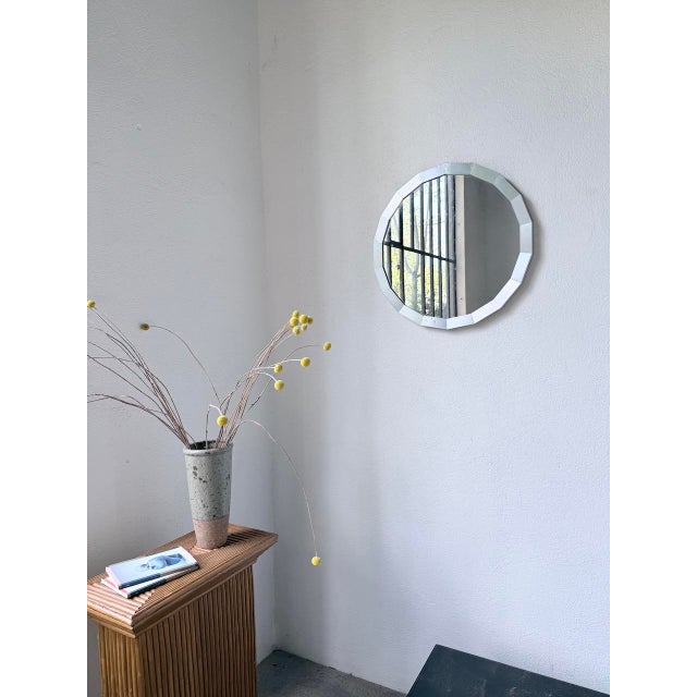 1970s Hexagonal Brushed Metal Mirror, 1970s For Sale - Image 5 of 18