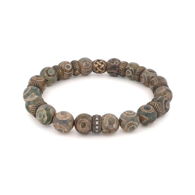 Bronze Inner Power Bronze & Nepal Beaded Bracelet For Sale - Image 8 of 8