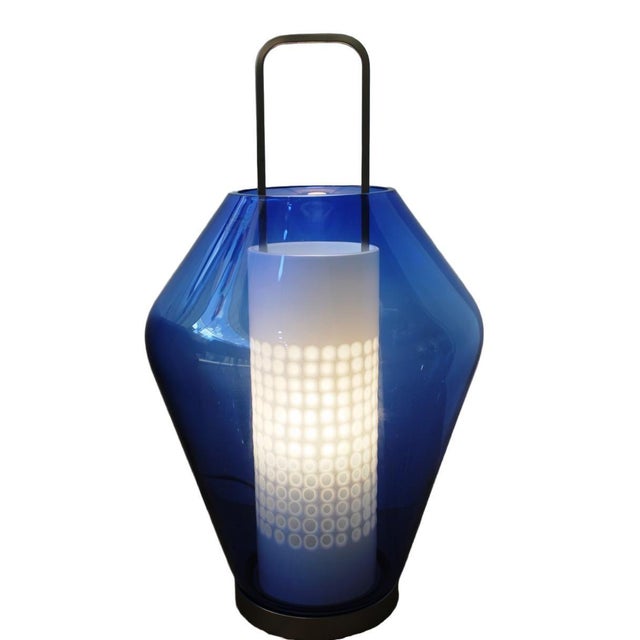Contemporary Barovier & Toso - Blue Lanterna Lamp by Barovier & Toso For Sale - Image 3 of 5
