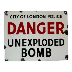 Vintage WWII-Era City of London Enamel Sign