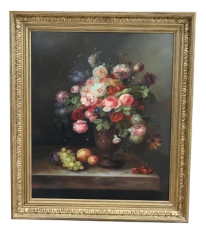 Victorian Artist, Flower Arrangement, Oil Painting, Framed