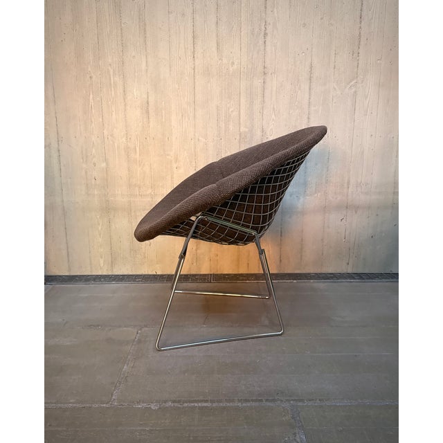 Diamond Chair in Chrome and Brown Upholstery for Knoll International, 1980s, in Good conditions. Designed 1950 to 1959 I...