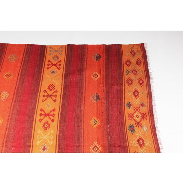 Textile 1950s Handmade Turkish Square Kilim Rug - 7'8 X 6'2 For Sale - Image 7 of 11