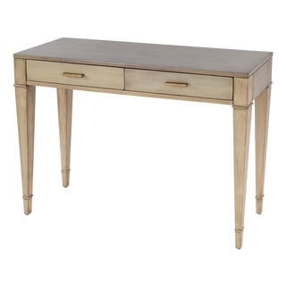 Kai 45 in. W Rectangular Wood 2 Drawer Console Table, Antique Beige For Sale