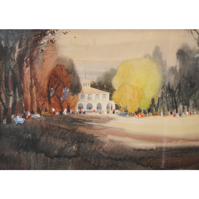 Jordi Danes, The Pavilion, Watercolor on Paper, Framed For Sale - Image 12 of 12