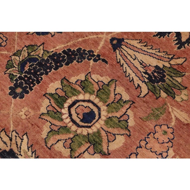 1980s Classic Ziegler Orange Blue Hand-Knotted Wool Rug - 9'11'' X 14'3'' For Sale In New York - Image 6 of 8