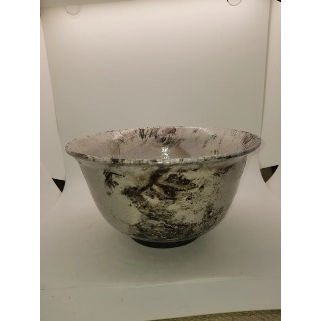 Contemporary Vintage 1990s Handthrown Roku Pottery Bowl For Sale - Image 3 of 5