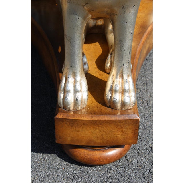 2000 - 2009 Maitland-Smith Silver Gilt Lion Table With a Faux Tortoiseshell Top For Sale - Image 5 of 18