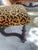 French Louis XIII Style Turned Wood Ottoman, Animal Print Velvet For Sale - Image 12 of 16