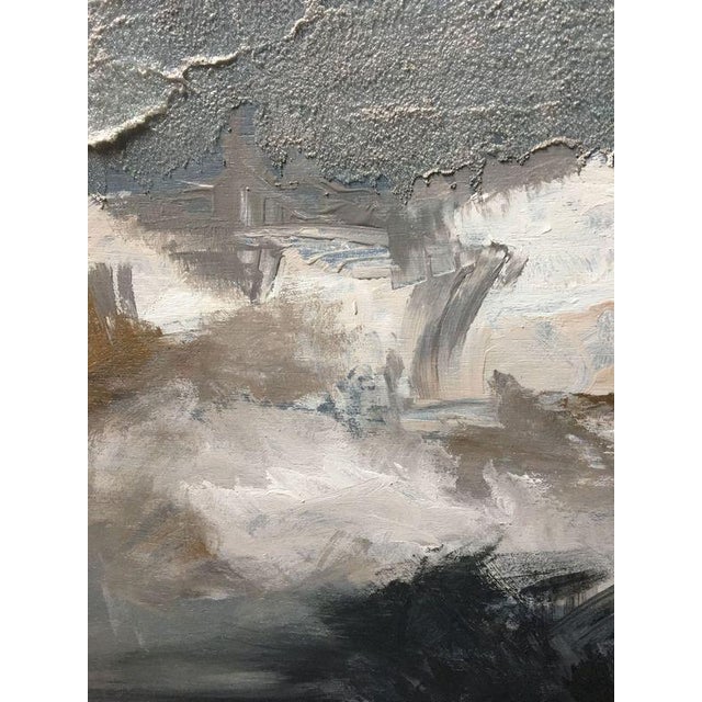 Contemporary "Alegria (Joy)" #2 Original Abstract Modern Contemporary Square Painting in Silver Grey Blush Pink Neutrals For Sale - Image 3 of 4