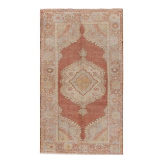 Vintage Turkish Oushak Area Rug 3'2 X 5'4 For Sale