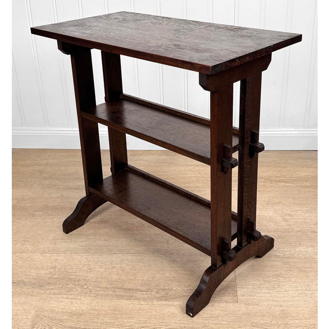 Early 20th Century Antique Roycroft Arts & Crafts Little Journeys Quartersawn Oak Bookshelf For Sale - Image 5 of 10