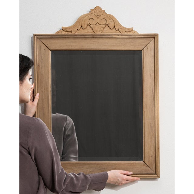 Wood 19th Century France Tan Wood Mirror For Sale - Image 7 of 10