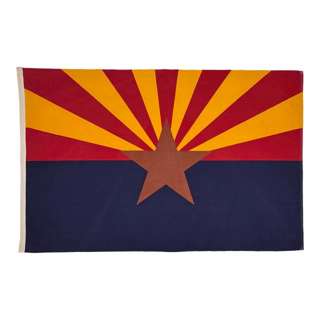 Large Vintage Cotton State Flag of Arizona For Sale