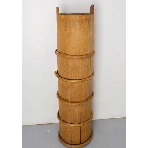 Barrel butter churn, made in Sweden 1797. This spruce churn can be used as a decoration accessory to hold a plant decoration.