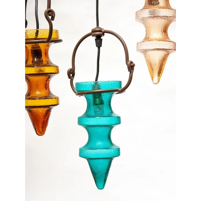 Stalactites Cascade Lamp in Colored Glass attributed to Nanny Still for Raak, 1960s For Sale - Image 6 of 11