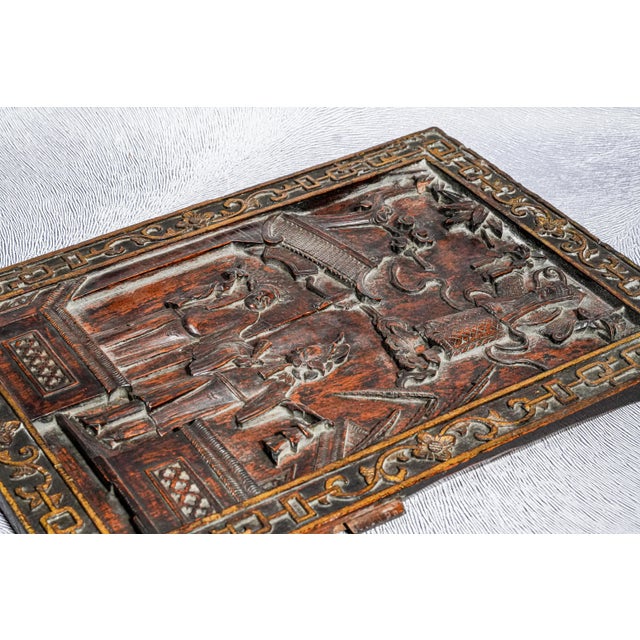 Incredible Large Antique Carved Wood Chinese Asian Table Screen Home Decor Chinoiserie For Sale - Image 16 of 17