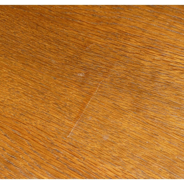 Antique Oak Round Side Table with Base and Pedestal Foot, 1920s For Sale - Image 11 of 14