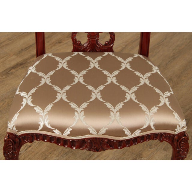 2010s Rococo Style Carved Mahogany Side Chairs - A Pair For Sale In Philadelphia - Image 6 of 13