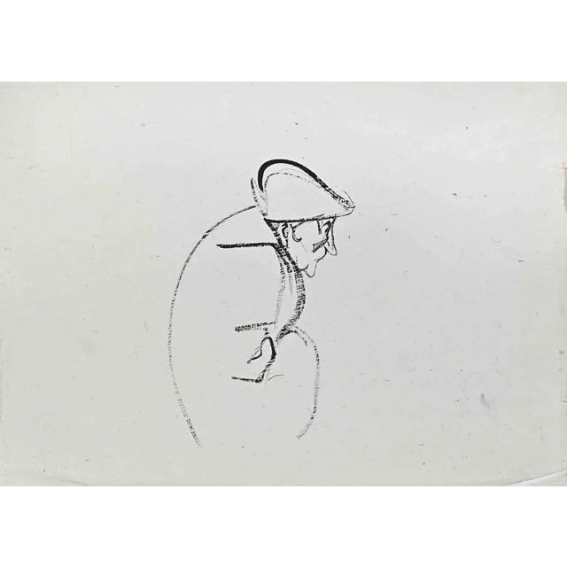 Portrait of an Old Man is a black marker Drawing realized by Hermann Paul. Good condition except for some ripples along...
