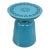 Modern Turquoise Blue Perforated Metal Garden Stool For Sale