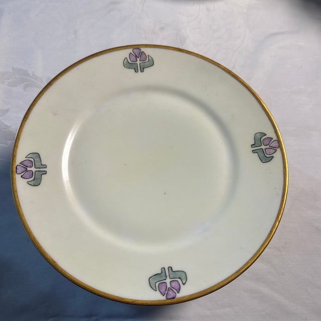 Antique J&c Bavaria 1898-1923 "Art Nouveau" Hand Painted Plates. Each Plate Different - Set of 10 For Sale - Image 12 of 13