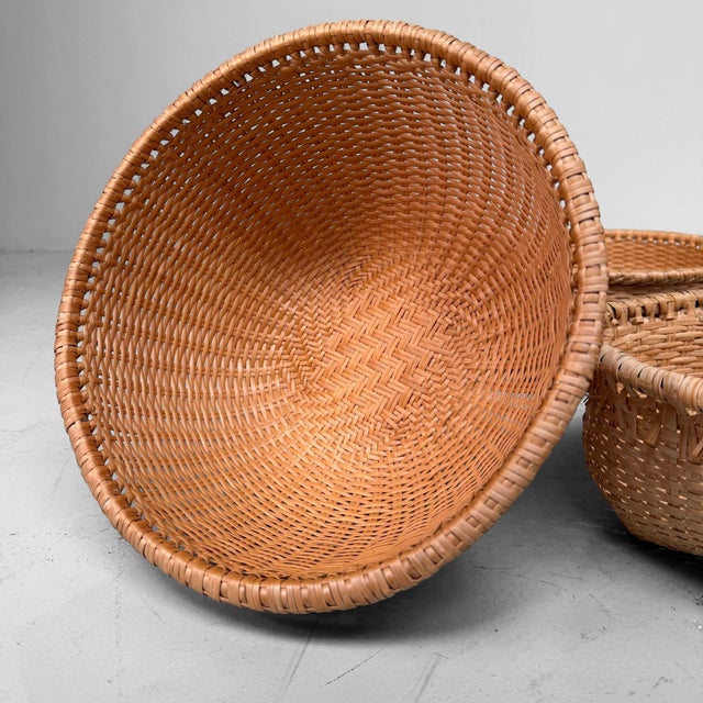 Vintage Japanese Bamboo Baskets, 1980s, Set of 5 For Sale - Image 4 of 12