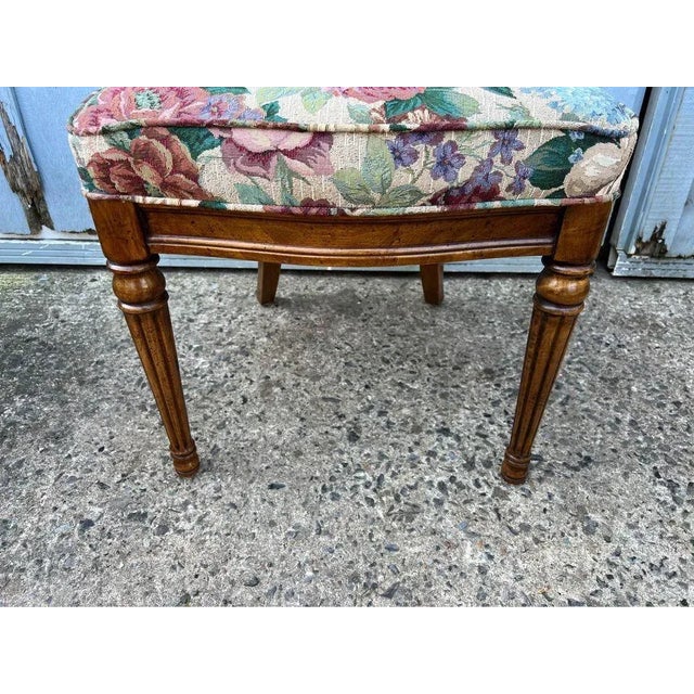 White Furniture Vintage Louis XVI Style Walnut Dining Chairs - Set of 6 For Sale - Image 9 of 11