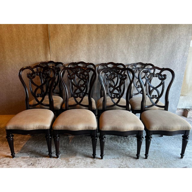 Traditional Early 21st Century Georgian Style Scroll Back Side Chairs by Stanley Furniture - Set of 8 For Sale - Image 3 of 12