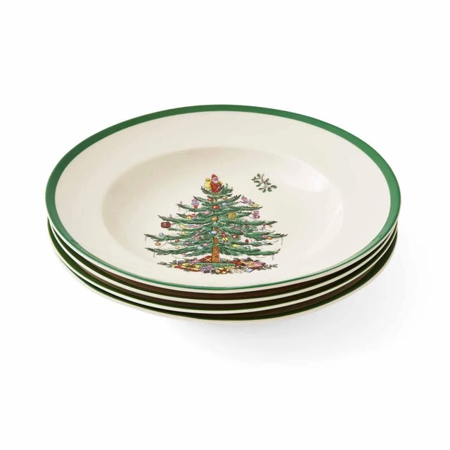 Spode Spode Christmas Tree Soup Plates 9" - Set of 4 For Sale - Image 4 of 9