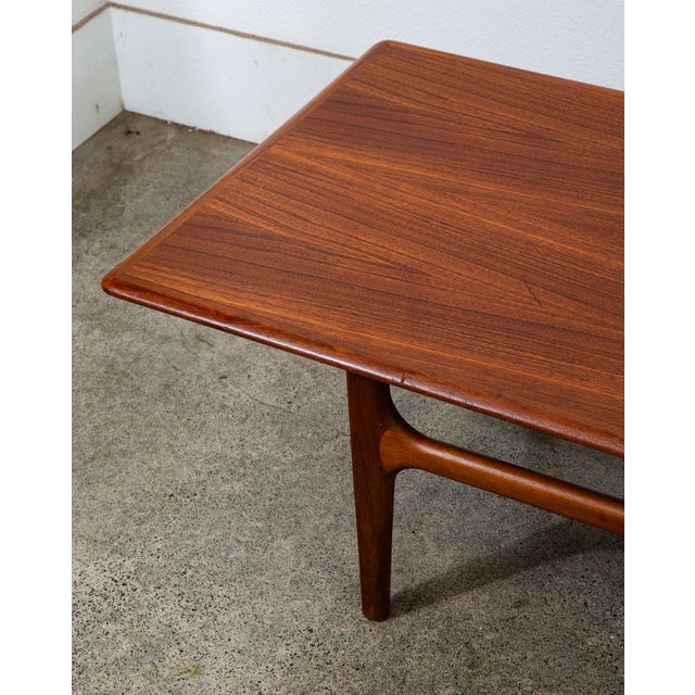 Mid Century Danish Modern Coffee Table Solid Teak Denmark Surfboard MCM Vintage For Sale - Image 11 of 12