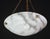 French Art Deco White Alabaster Pendant Light With Dark Veining, Circa 1940 For Sale - Image 9 of 13