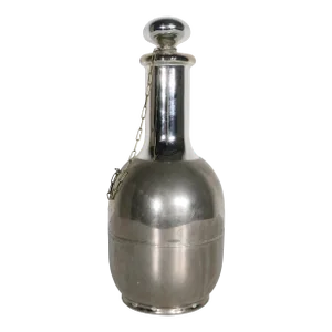 Glass Lined Metal Carafe With Original Mirrored Glass Stopper American Thermos Bottle Co. C. 1911