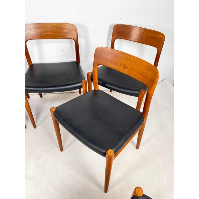 Brown C. 1960s Niels Moller Danish Teak Model 75 Dining Chairs- Set/8 For Sale - Image 8 of 10