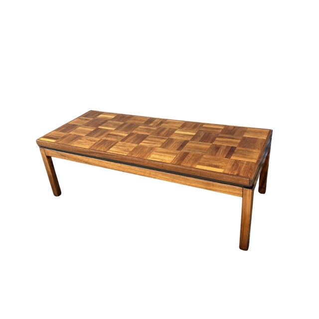 Vintage Mid-Century Modern Parquet Coffee Table in Walnut, Oak and Teak | 1960s–1970s For Sale - Image 9 of 13
