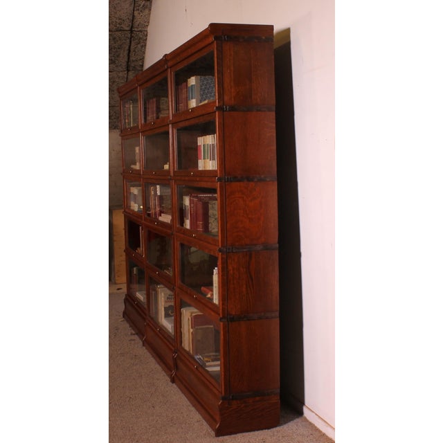 19th Century Oak 3-Module Bookshelf from Wernicke Globe, 1890s For Sale - Image 11 of 15
